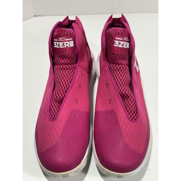 Under Armour Stephen Curry Sz 18 3ZERO Basketball BCA Pink 1298308-601 No Laces - Picture 1 of 8